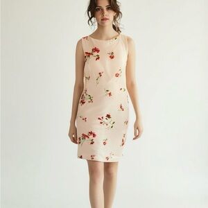 Talbots 100% Silk Floral Sleeveless Dress Size 10